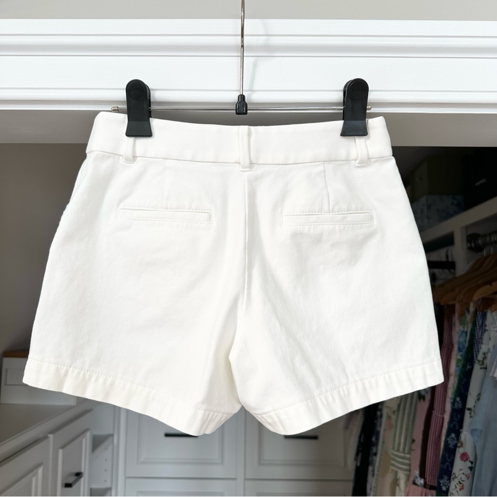 Women's White Belted Shorts - Picture 3 of 5